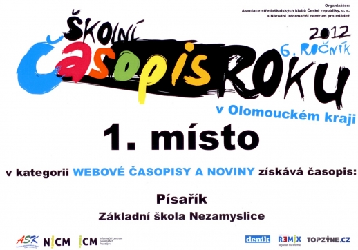 Diplom - Školní časopis roku - krajské kolo